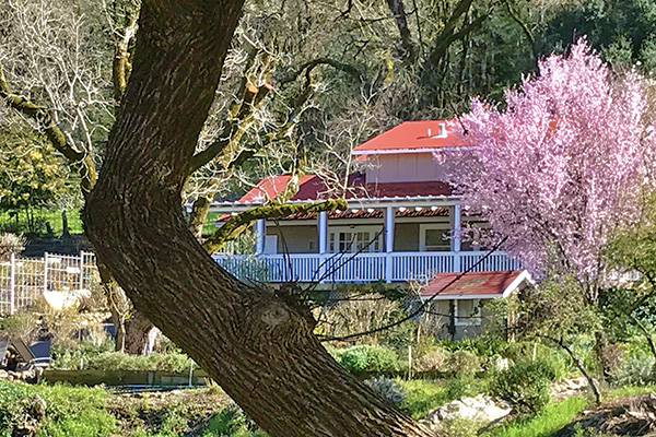 View of the Main House from Cyrus Creek at the beginning of Spring
